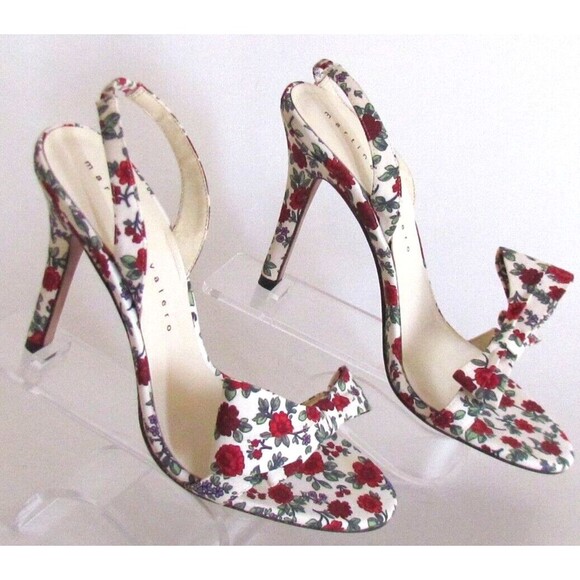 Martinez Valero Floral Bow Detail Designer Slingback High heels Sandals 7.5 M - Picture 8 of 16